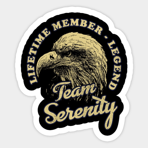 Serenity Name - Lifetime Member Legend - Eagle Sticker by Stacy Peters Art